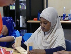 Students learn to build circuits at the Works Museum